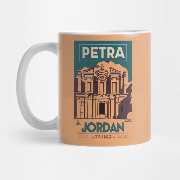 A Vintage Travel Art of Petra - Jordan by goodoldvintage